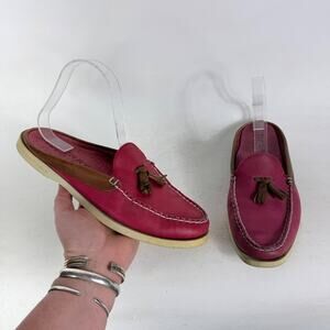 Sperry Top-Sider Mules Women's 9 Pink Leather Tassels Slip-On Penny Loafer Boat